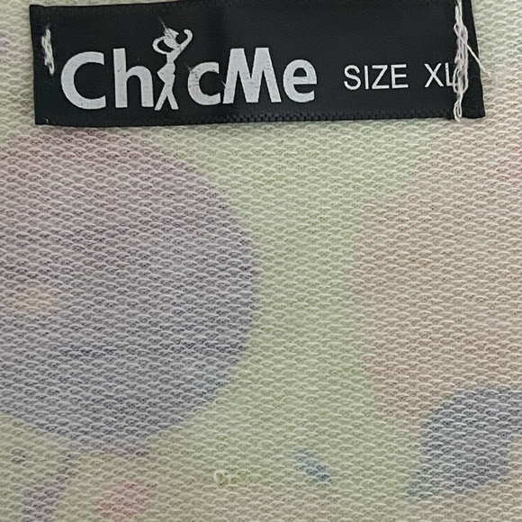 Chicme Cotton Blend V Neck Dress Colorful Paint Splatter XL - Picture 8 of 10